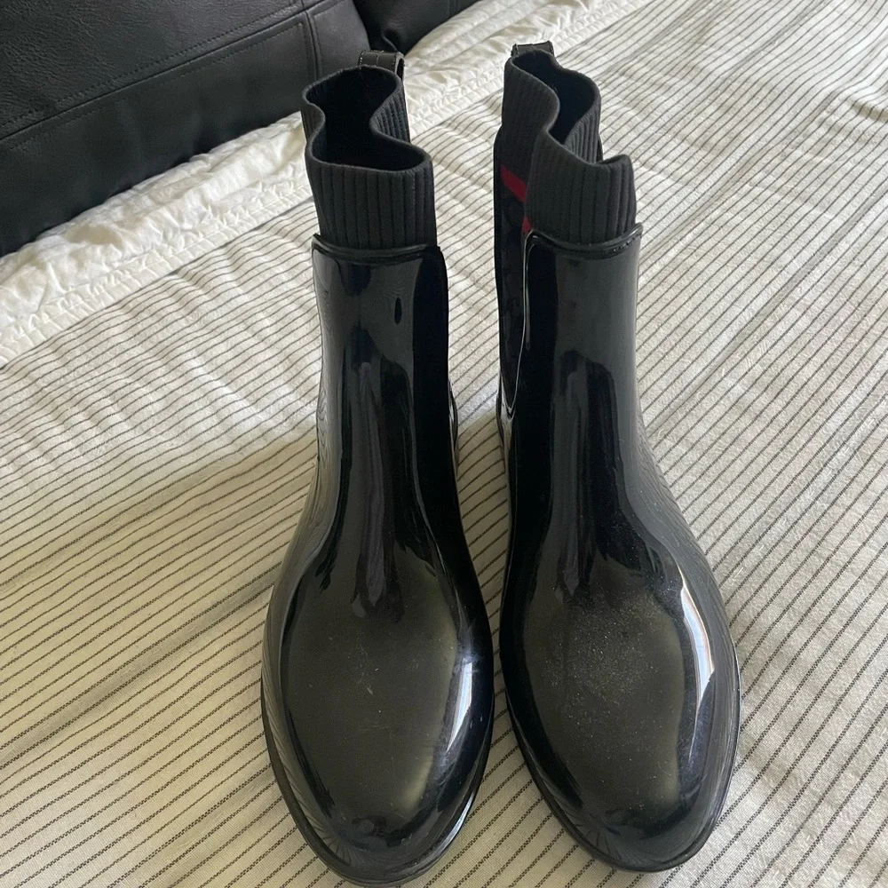 Coach Black and Red Winter Rain Boots - Picture 3 of 6